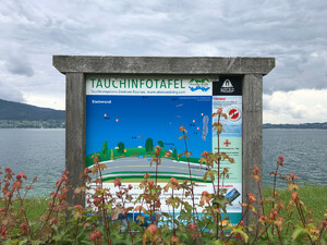 Badeplatz Seezugang Steinwand Bild 3